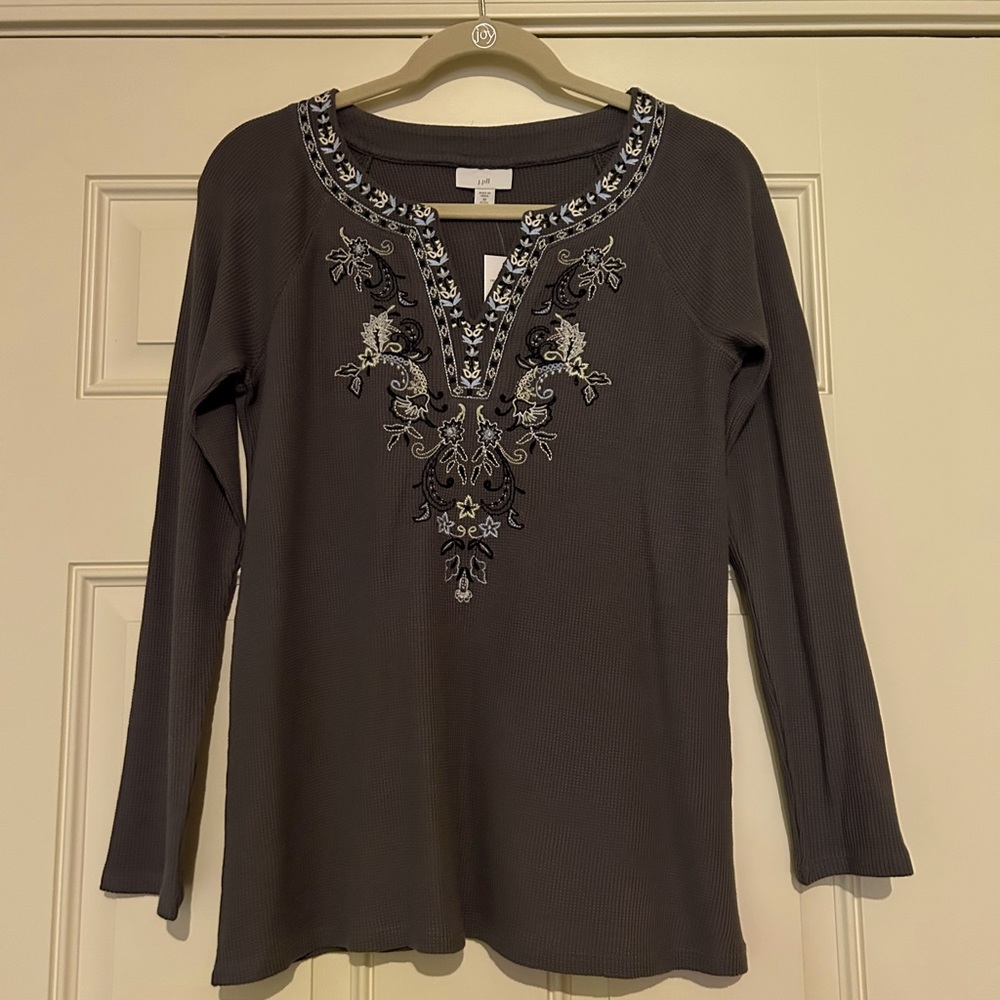 NWT J. Jill Embroidery Petite Tunic Top